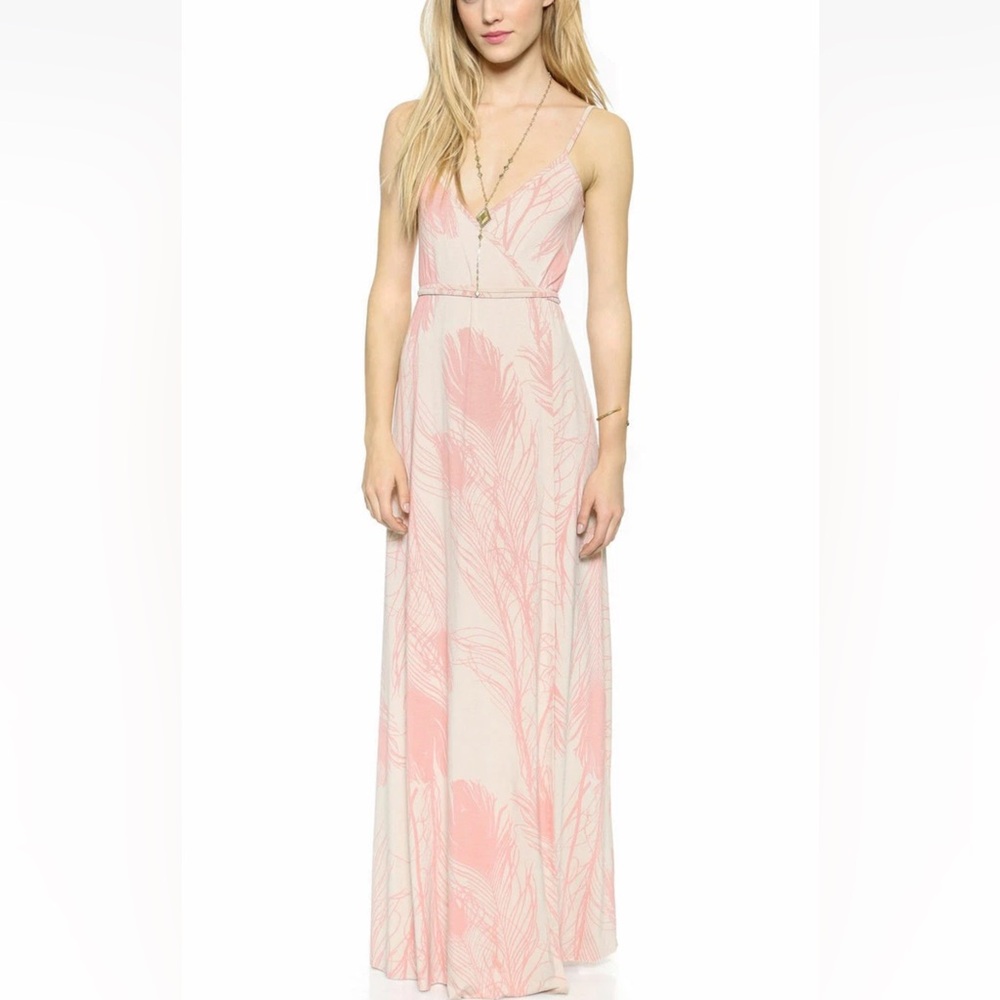 Rachel Pally Maxi Spaghetti Strap Wrap Dress Sz L 'Mesa Quill' Beautiful NEW